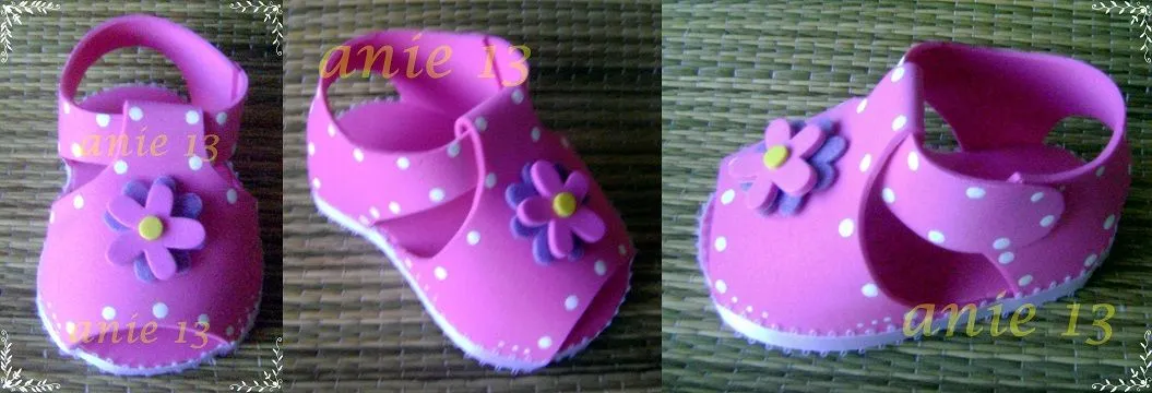 Moldes de sandalias para baby shower niñas - Imagui