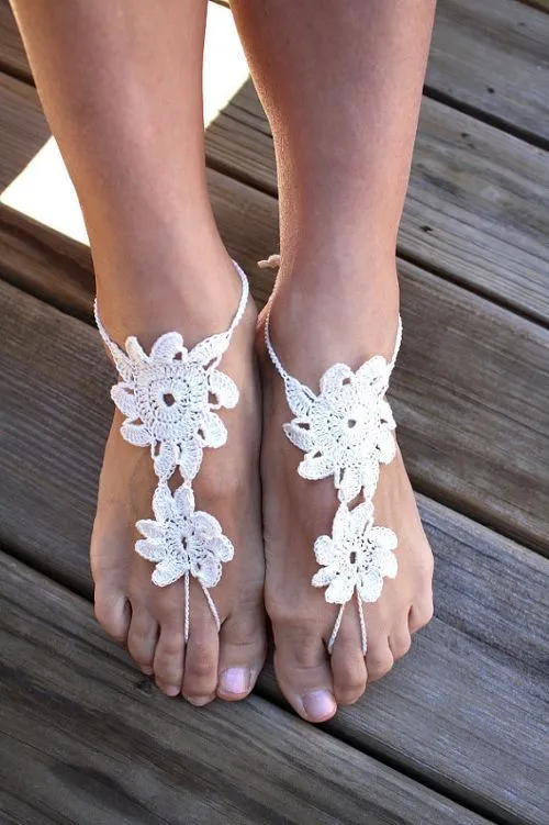 Sandalias Para Pies Descalzos De Crochet en Pinterest | barefoot sand…