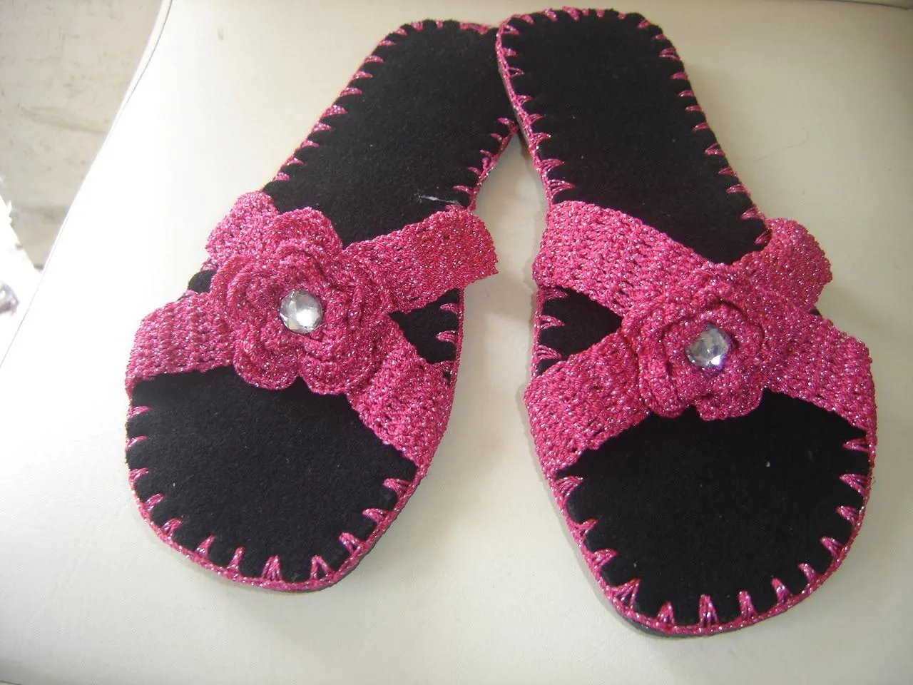 Sandalias tejidas a crochet - Imagui