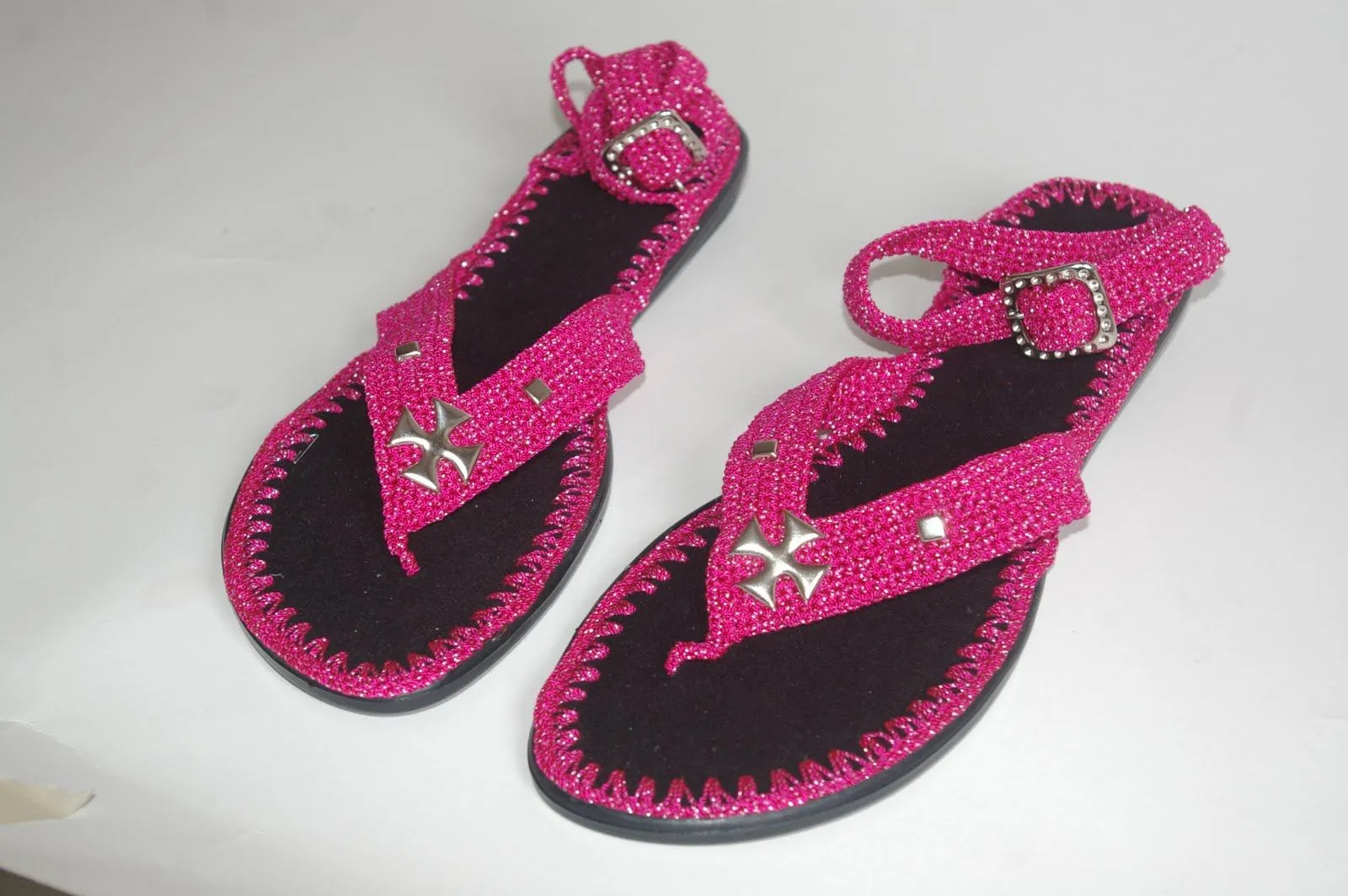 Sandalias tejidas a crochet con patrones - Imagui