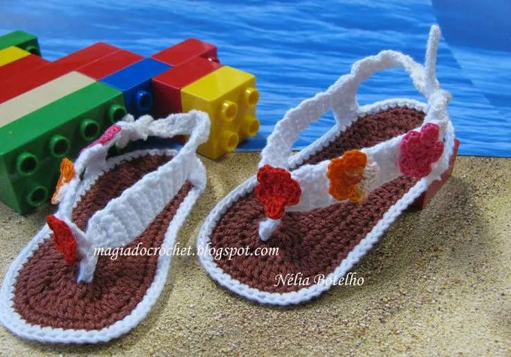 Sandalias para el verano on Pinterest | Crochet Shoes, Baby ...