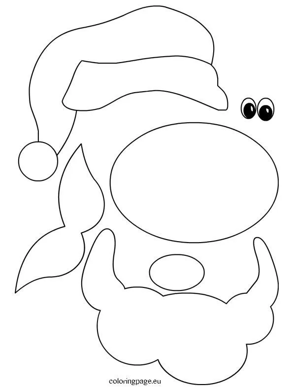 Santa Claus Template Face | Coloring Page | Xmas crafts, Felt christmas  ornaments, Christmas crafts