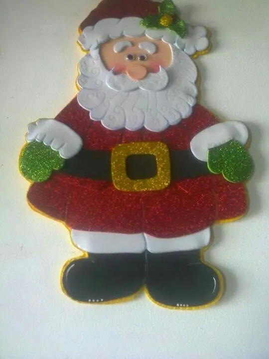 Otro Santa en foami. | Fieltro manualidades navidad, Cosas de navidad,  Manualidades