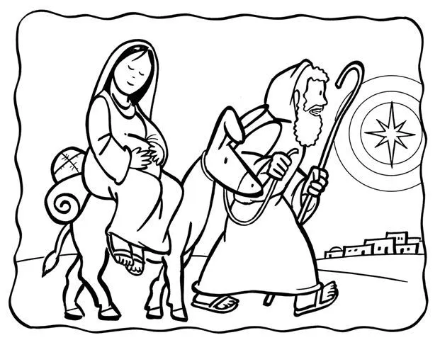 santa llega a casa cartoons | San José y la Virgen María para ...