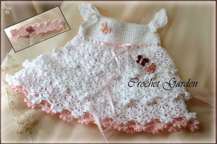 Savannah Belle - Crochet Pattern Baby Toddler Dress With Headband