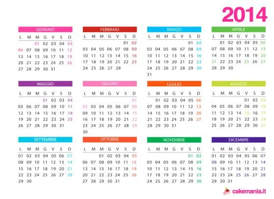 Scarica gratis il calendario 2014 di cakemania.it! - Cakemania ...
