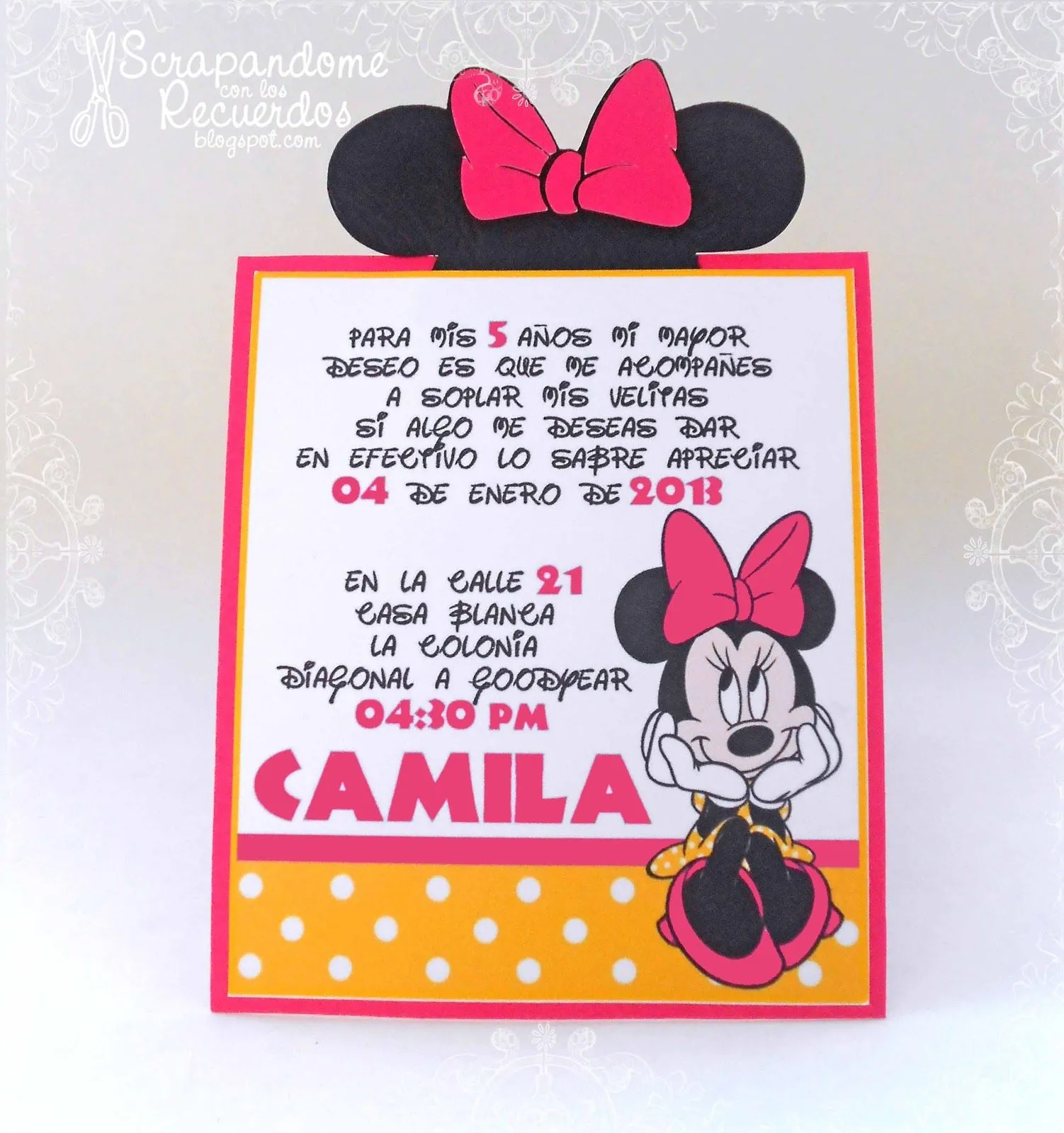 Scrapandome Con Los Recuerdos: Minnie Mouse Party - Camila Cumple 5 Scrapandome Con Los Recuerdos: Minnie Mouse Party - Camila Cumple 5