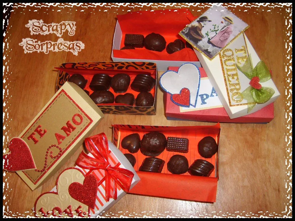 SCRAPY sorpresas: Cajitas con Chocolates, Día de los Enamorados