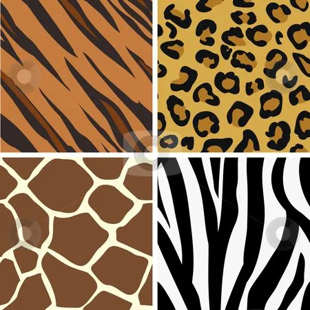 Seamless tiling animal print patterns stock vector