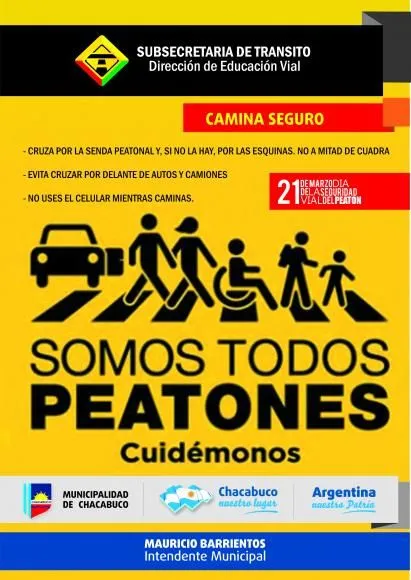 Día de la Seguridad Vial del Peatón | Ciudad de Chacabuco