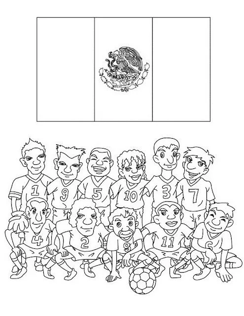 Selección de Fútbol Mexicana para colorear ~ 4 Dibujo
