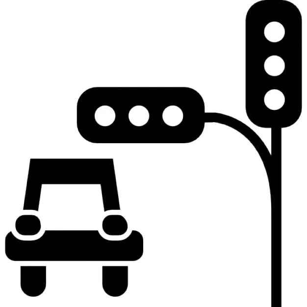 Semáforo y un coche | Descargar Iconos gratis