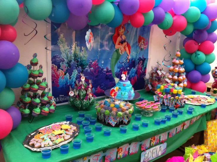 Party sirenita Mesa de postres!! | Cumpleaños infantiles ...