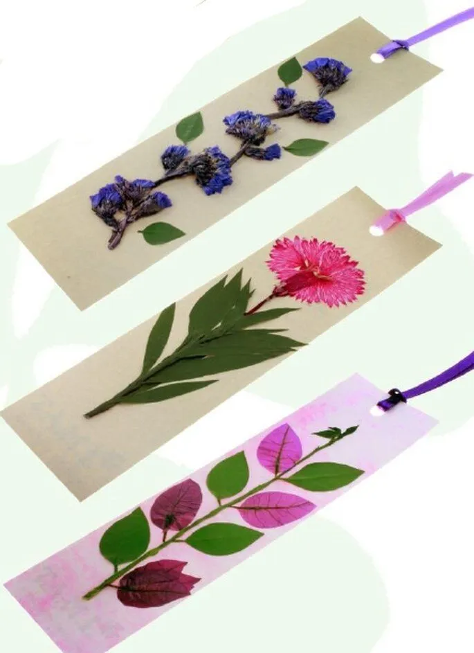 Separadores de libros con flores secas para la invitación de boda ... Separadores de libros con flores secas para la invitación de boda ...