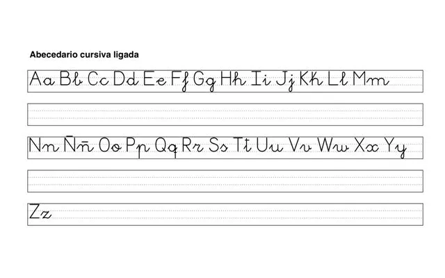Caligrafia para niños abecedario cursiva - Imagui