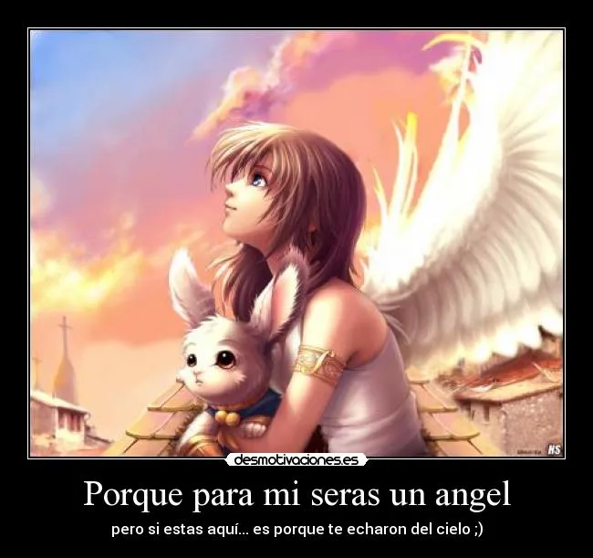 Imagenes de angeles anime con frases de amor - Imagui