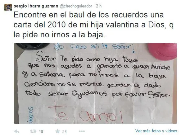 Sergio Ibarra mostró conmovedora carta de su hija para que ...