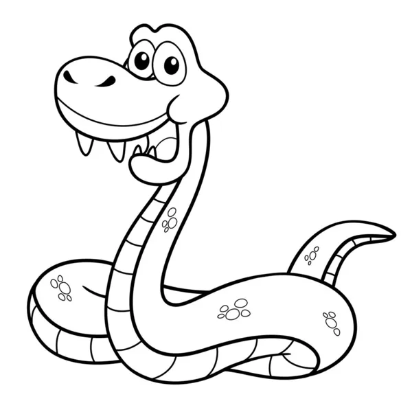 serpiente de dibujos animados - libro para colorear — Vector stock ...