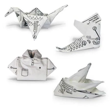 Servilletas Origami con instrucciones