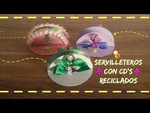 Servilleteros con CD's Reciclados - YouTube