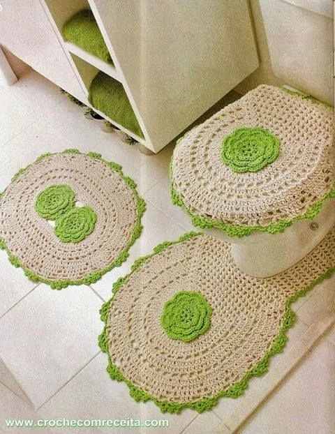 set de baño crochet on Pinterest | Bathroom Sets, Tejido and Tejidos
