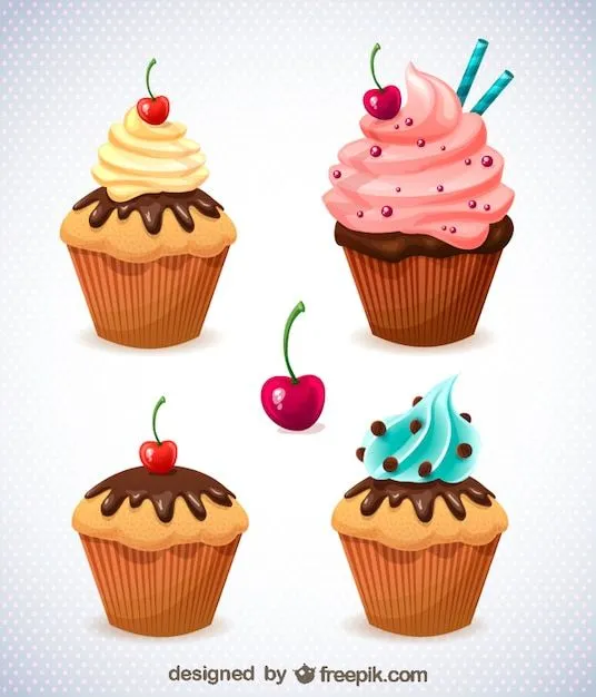 Set de imágenes de cupcake gratis | Descargar Vectores gratis