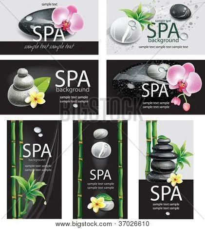 Set of cards for SPA salon Stock Vector & Stock Photos | Bigstock
