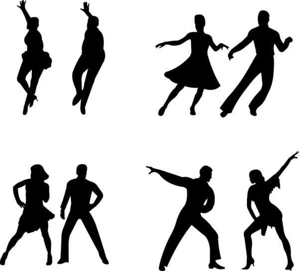 Set of silhouettes of a dancing couple — Stock Vector © Tinica ...