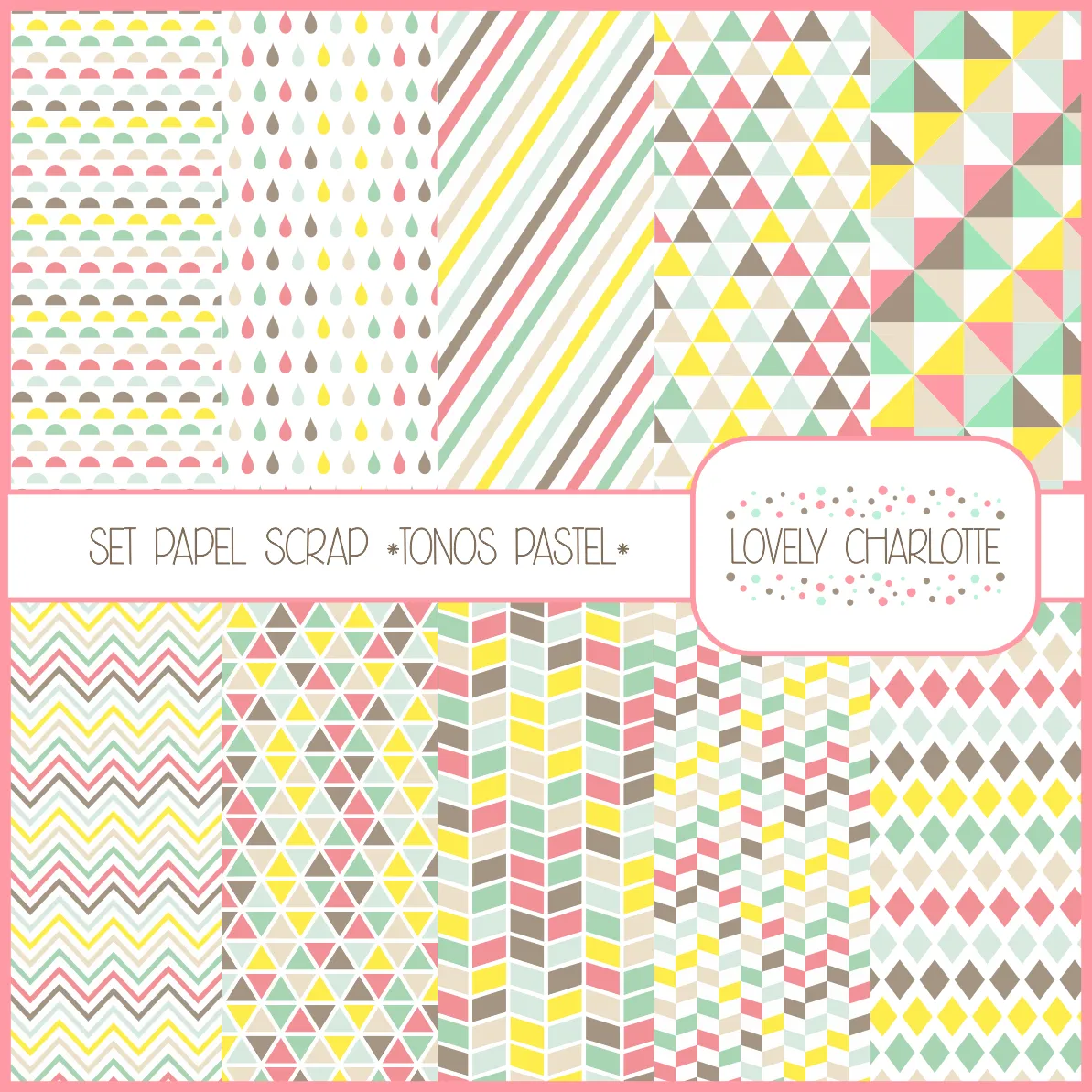 Lovely Charlotte: SET DE PAPELES DE SCRAPBOOKING GRATIS