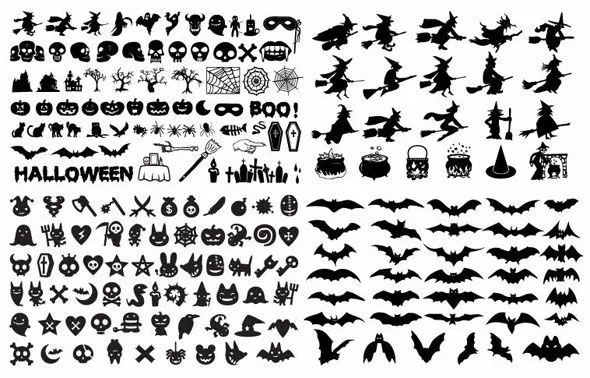 5 Sets de Siluetas vectorizadas de Halloween | Puerto Pixel ... 5 Sets de Siluetas vectorizadas de Halloween | Puerto Pixel ...