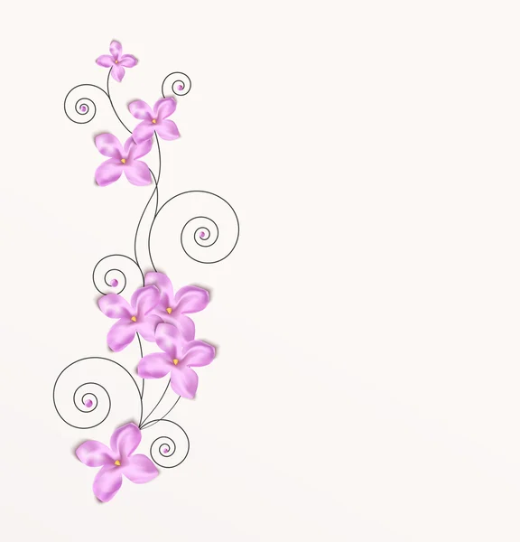 Seven lilac flowers with swirls. — Vector stock © codesyn #40541393