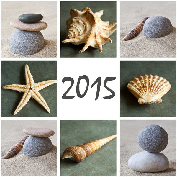 Shell and pebbes 2015 collage — Foto stock © NeydtStock #53930095