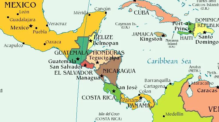 Mapa de america latina con nombres y division politica - Imagui