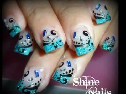Shine Nails...Diseños de Uñas Acrilicas - YouTube