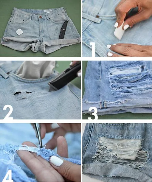 Cómo hacer shorts rasgados - Ropa DIY