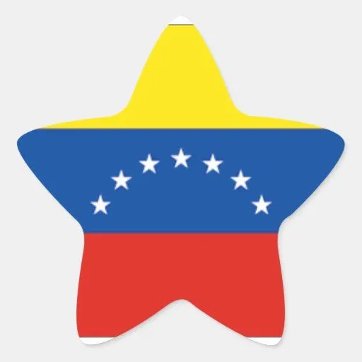 Pegatinas de la estrella de la bandera de Venezuel de Zazzle.