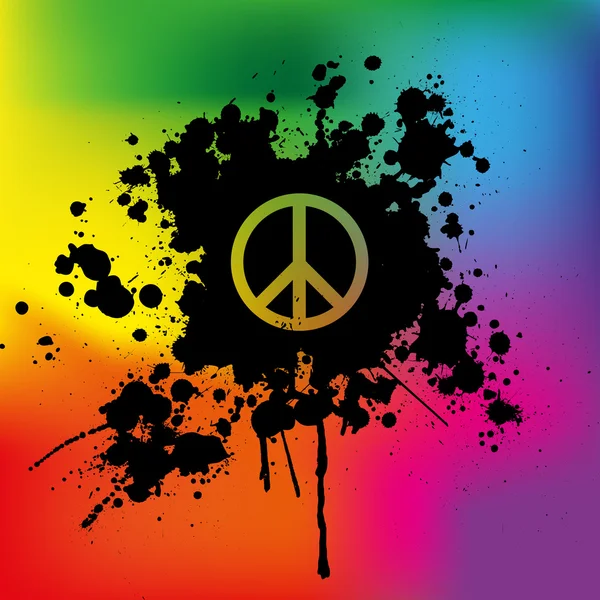 signo de la paz en el fondo del arco iris — Vector stock © PiXXart ...