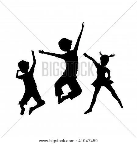 Niños de siluetas saltando Fotos stock e Imágenes stock | Bigstock