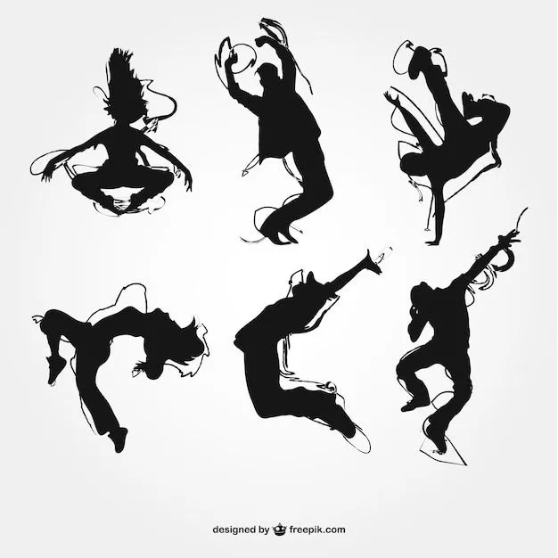 Siluetas de danza moderna | Descargar Vectores gratis