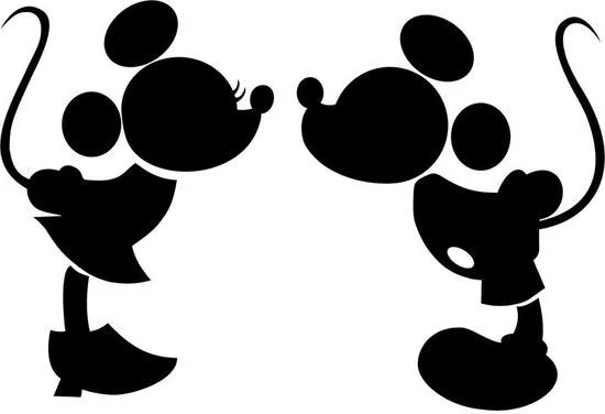 Silueta de las caras de Mickey y Minnie - Imagui