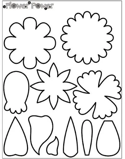 Imagenes de siluetas de flores para colorear - Imagui
