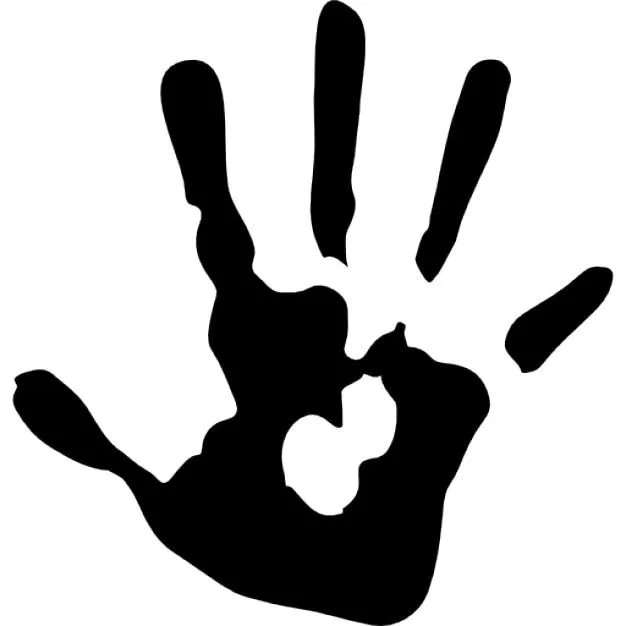 Silueta impresión de la mano criminal | Descargar Iconos gratis