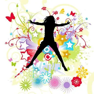 Silueta de mujer saltando en vector (Jumping woman vector shilouette ... Silueta de mujer saltando en vector (Jumping woman vector shilouette ...