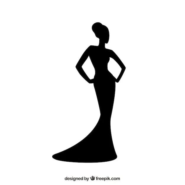 Silueta de mujer con vestido elegante | Descargar Vectores gratis