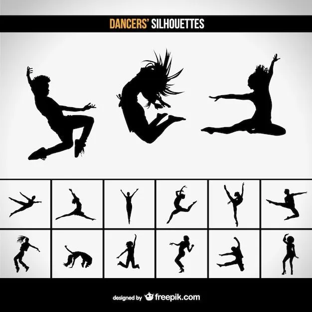 Siluetas de danza moderna | Descargar Vectores gratis
