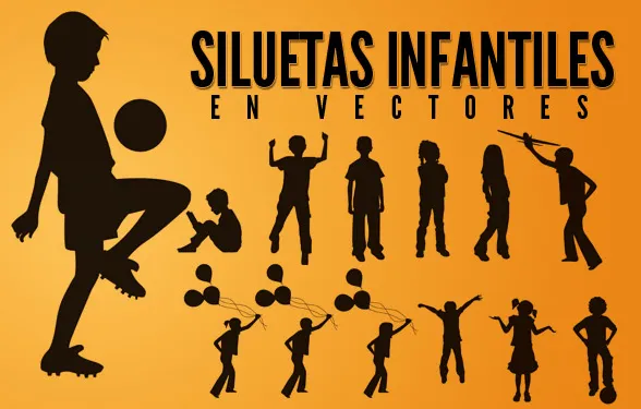 Siluetas vectoriales de niños - Marlon Silva Chero