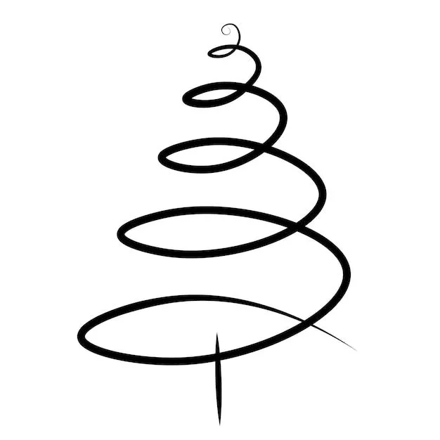 El símbolo del árbol de navidad. plantilla para imprimir tarjetas de año  nuevo, adornos, embalaje de regalo. | Vector Premium