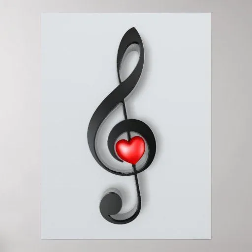 símbolo de música y poster precioso del corazón de Zazzle. símbolo de música y poster precioso del corazón de Zazzle.