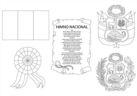 Símbolos patrios Perú para colorear - Paperblog