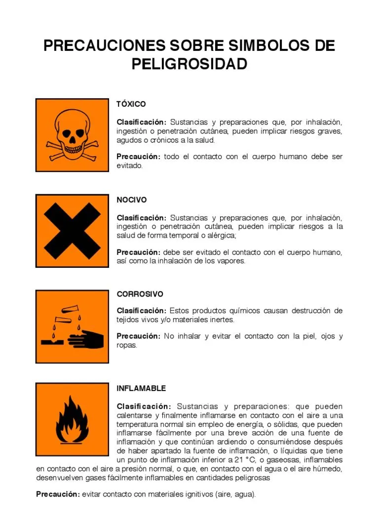 Simbolos de Peligrosidad de Laboratorio de Química Orgánica ESPOL | PDF |  Combustibles | Inflamación